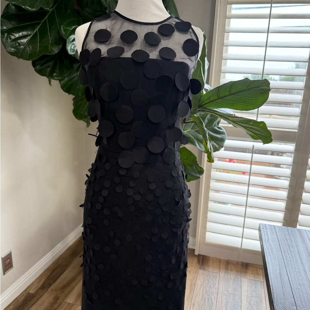 Maeve Black Tiered Ruffled Sheath Mini Dress